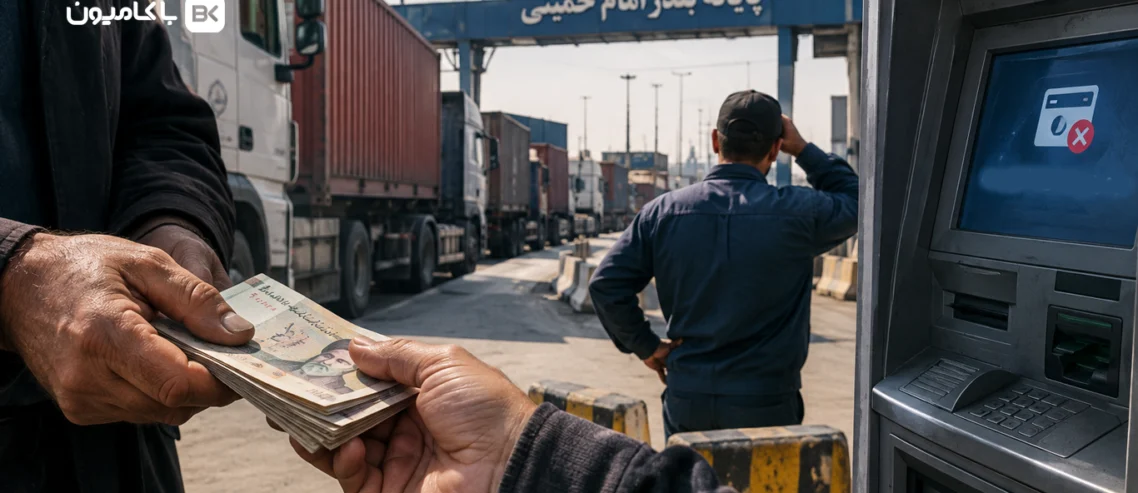 مجله باکامیون-دلالی پول در بندر امام؛ عابر بانک‌های خالی و فروش پول نقد با نرخ صدی 30 هزار تومان