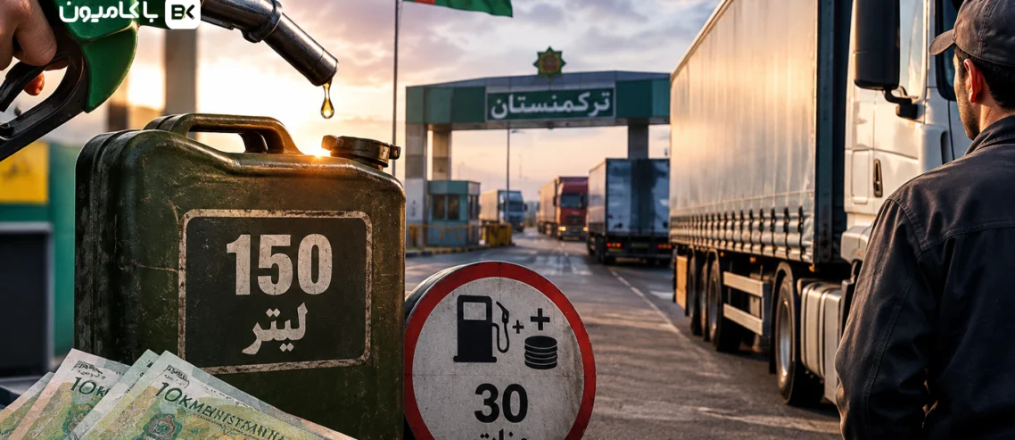 مجله باکامیون-سقف سوخت کامیون‌ها هنگام خروج از ترکمنستان 150 لیتر شد؛ جریمه هر لیتر اضافه 2 میلیون